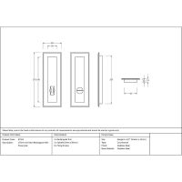 The 175mm Art Deco Rectangular Sliding Pocket Door Privacy Set Technical Drawings and Dimensions