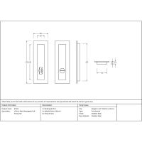 The 175mm Classic Rectangular Sliding Pocket Door Privacy Set Technical Drawings and Dimensions