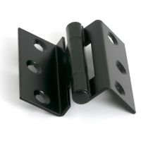 The 2.5" "Tyndale" Cranked Stormproof Window Hinge on a White Background in a Black Finish