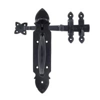 The "Avice" Suffolk Latch Shown Fully Assembled on a White Background