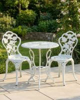 The "Blossom" 2-Seater Garden Bistro Set - Classic White Digital Illustration