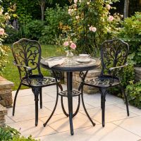 The "Charlotte" 2-Seater Outdoor Mosaic Bistro Set - Black Digital Illustration Digital Illustration The "Charlotte" 2-Seater Outdoor Mosaic Bistro Set - Black Digital Illustration Digital Illustration