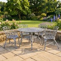 The "Edworth Manor" 4-Seater Garden Dining Set - Antique Cream digital illustration