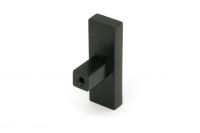 The "Emerson" Rectangular T-Bar Cabinet Pull Handle in a Matt Black Finish on a White Background Shown from Behind
