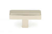 The "Emerson" Rectangular T-Bar Cabinet Pull Handle in a Polished Nickel Finish on a White Background Shown Front on