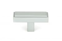 The "Emerson" Rectangular T-Bar Cabinet Pull Handle in a Satin Chrome Finish on a White Background Shown Face on