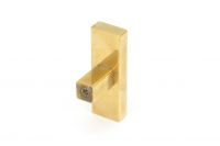 The "Emerson" Rectangular T-Bar Cabinet Pull Handle in an Aged Brass Finish on a White Background Shown from Behind