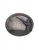 The x"Game & Grouse" Bronze Finish Game Season House Sign on a White Background 