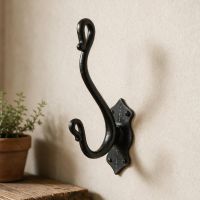 The "Halkdale" Iron Coat Hook on a Magnolia Coloured wall next to a Timber Shelf - Digital Illustration The "Halkdale" Iron Coat Hook on a Magnolia Coloured wall next to a Timber Shelf - Digital Illustration
