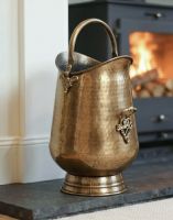 The "Highham Square" Antique Styled Coal Scuttle or Bucket Placed in Front of a Contemporary Fireplace - Digital Illustration The "Highham Square" Antique Styled Coal Scuttle or Bucket Placed in Front of a Contemporary Fireplace - Digital Illustration