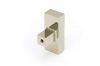 The "Kodiak" Heavyweight Block T-Bar in a Polished Nickel Finish on a White Background Displayed from Behind