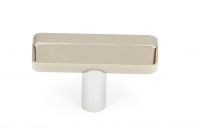 The "Lexington" Hex T-Bar Cabinet Handle in a Polished Nickel Finish on a White Background Displayed Face On