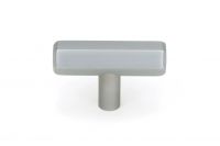 The "Lexington" Hex T-Bar Cabinet Handle in a Satin Chrome Finish on a White Background Displayed Front on