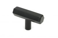 The "Lexington" Hex T-Bar Cabinet Handle in Matt Black on a White Background Shown at an Angle The "Lexington" Hex T-Bar Cabinet Handle in Matt Black on a White Background Shown at an Angle