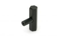 The "Lexington" Hex T-Bar Cabinet Handle in Matt Black on a White Background Shown from Behind The "Lexington" Hex T-Bar Cabinet Handle in Matt Black on a White Background Shown from Behind