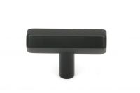 The "Lexington" Hex T-Bar Cabinet Handle in Matt Black on a White Background Shown Front on The "Lexington" Hex T-Bar Cabinet Handle in Matt Black on a White Background Shown Front on