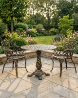 The "Penrose" 2-Seater Garden Dining Set - Brushed Gold digital illustration