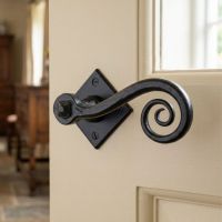 The "Rhesus" Beeswax Monkeytail on Diamond Rose on a Cream Door leading to a Entrance Hallway - Digital Illustration