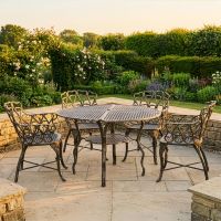 The "Riverhill" 4- Seater Garden Dining Set - Brushed Gold digital illustration
