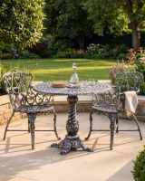 The "Royal Ascott" 2-Seater Outdoor Bistro Set - Antique Silver digital illustration dressed table The "Royal Ascott" 2-Seater Outdoor Bistro Set - Antique Silver digital illustration dressed table