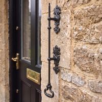 The"Spirrin Hall" Butler Door Bell Pull on the Front of a Traditional Country Home - Digital Illustration