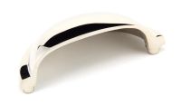 The "Stratford" Traditional Cup Handle in a Polished Nickel Finish on a White Background Shown from Underneath