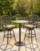 The "Thornhill" 2-Seater High Outdoor Bistro Set - Antique Copper digital illustration