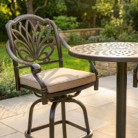 The "Thornhill" 2-Seater High Outdoor Bistro Set - Antique Copper digital illustration chair close up