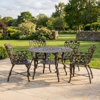 The "Wootton House" 4-Seat Garden Dining Set - Antique Bronze digital illustration