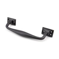 The 230mm Swelled Grip Pull Handle with Roses in Aged Bronze on a White Background The 230mm Swelled Grip Pull Handle with Roses in Aged Bronze on a White Background