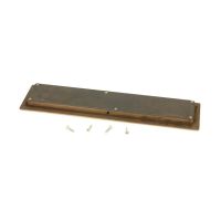 The 250mm Art Deco Rectangular Flush Pull Handle in Aged Brass Shown from Behind with Supplied Fitting Screws