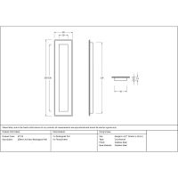 The 250mm Art Deco Rectangular Flush Pull Handle Technical Drawings and Dimensions