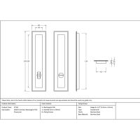 The 250mm Art Deco Rectangular Sliding Pocket Door Privacy Set Technical Drawings and Dimensions
