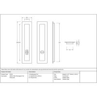 The 250mm Classic Rectangular Sliding Pocket Door Privacy Set Technical Drawings and Dimensions