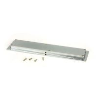 The 250mm Plain Rectangular Flush Pull Handle in Polished Chrome Shown from behind on a White Background with Supplied Fitting Screws