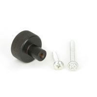 The 25mm Knurled Cabinet Knob (No Rose) in Aged Bronze with Fitting Bolt 
