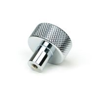 The 25mm Knurled Cabinet Knob (No Rose) in Polished Chrome Seen from Behind on a White Background The 25mm Knurled Cabinet Knob (No Rose) in Polished Chrome Seen from Behind on a White Background