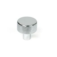 The 25mm Knurled Cabinet Knob (No Rose) in Polished Chrome Shown Upright on a White Background The 25mm Knurled Cabinet Knob (No Rose) in Polished Chrome Shown Upright on a White Background