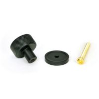 The 25mm Knurled Cabinet Knob on a Plain Rose in Matt Black with Fitting Bolt The 25mm Knurled Cabinet Knob on a Plain Rose in Matt Black with Fitting Bolt
