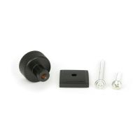 The 25mm Knurled Cabinet Knob on a Square Rose in Aged Bronze with Fitting Bolt The 25mm Knurled Cabinet Knob on a Square Rose in Aged Bronze with Fitting Bolt
