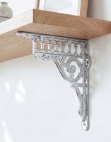 The 26 x 21cm "Ribbleshead" Classic Railway Chrome Shelf Bracket Mounted on a White Coloure Modern Wall - Digital Illustration 