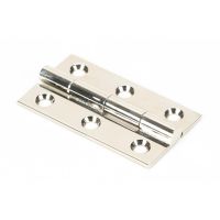 The 2 Cabinet Butt Hinges (Pair) in Polished Nickel on a White Background