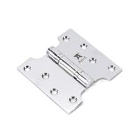 The 2" Heavy Duty Parliament Door Hinges (Pair) in Polished Chrome Shown on a White Background