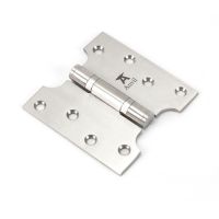 The 2" Heavy Duty Parliament Door Hinges (Pair) in Polished Nickel Shown on a White Background
