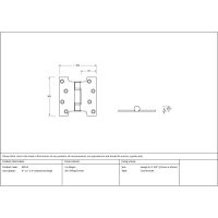 The 2" Heavy Duty Parliament Door Hinges (Pair) Technical Drawings and Dimensions