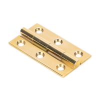 The 2 inch Cabinet Butt Hinges (Pair) in Polished Brass on a White Background