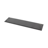 The 300mm Antique Bronze Linear Period Fingerplate Door Push Plate on a White Background