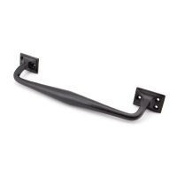 The 300mm Swelled Grip Pull Handle with Roses in Aged Bronze on a White Background The 300mm Swelled Grip Pull Handle with Roses in Aged Bronze on a White Background