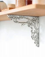 The 30 x 25cm "Victorian Amalina" Bright Chrome Ornate Scroll Bracket Mounted on a White Coloured Wall in a Modern Home - Digital Illustration 