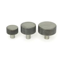 The 32mm Knurled Cabinet Knob (No Rose) in Pewter Alongside Different Sizes The 32mm Knurled Cabinet Knob (No Rose) in Pewter Alongside Different Sizes